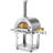 Big Horn Outdoors Stainless Steel Free-Standing Propane Pizza Oven with 34,000 BTUs, Built-In Thermometer & Accessories – 800°F Max Temperature