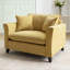Fauteuil surdimensionné de 46,3 po, tissu chenille, fauteuil confortable et demi-canapé simple avec coussin pour le salon, bureau, jaune (ancien SKU: N701P328547Y)