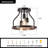 3-light Farmhouse Wood Flush Mount Light