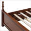 Structure de grand lit plateforme avec lit gigogne simple TG et 2 tiroirs de rangement, conception classique en bois avec tête de lit à broche-1405045388