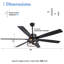 Ventilateur de plafond 65 po Balck-1770365431