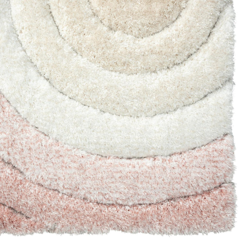 Tapis rose à motif géométrique Koo, Rectangle 8 pi x 10 pi