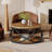 31.5" Modern Round Coffee Table with Storage Shelves, 2-Tier Rustic Circle Center Table with Metal Frame For Living Room, Small Space, Brown-1474506381