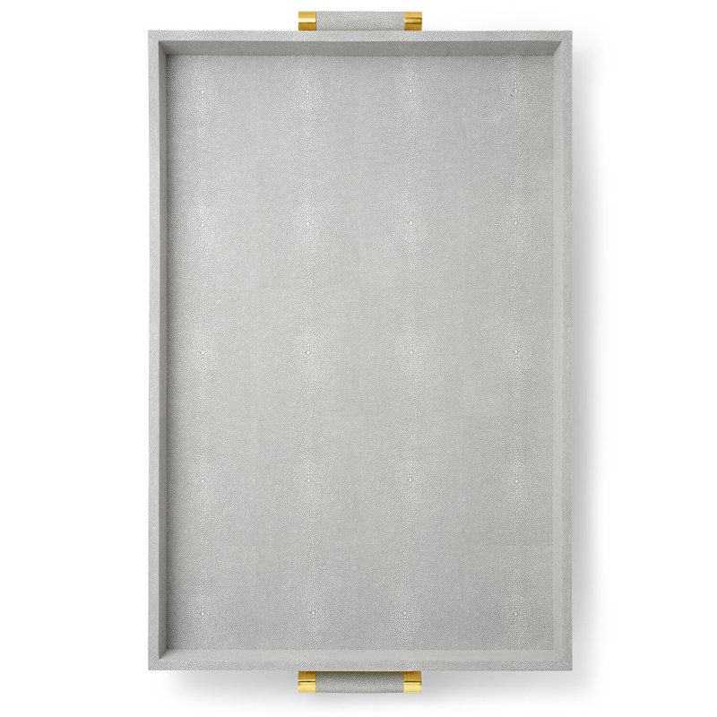 Shagreen Butler Serving Tray, Dove