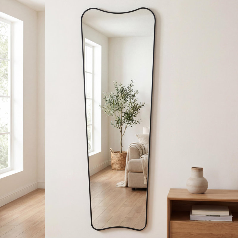 Grand miroir de plancher pleine longueur l 10 po x H 59 po Alfie, 59,06 po x 19,69 po, Noir, Verticale