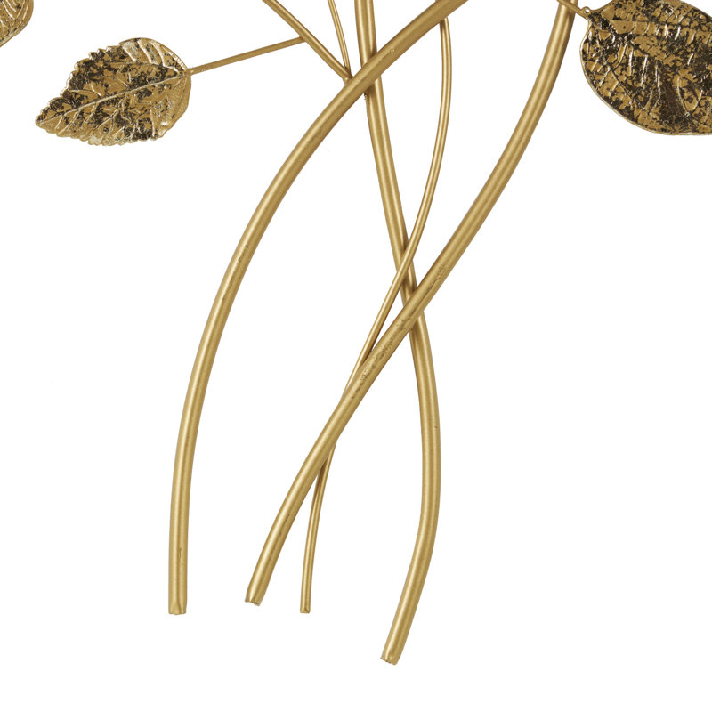 Large Gold Metallic Leaf Wall Sculpture