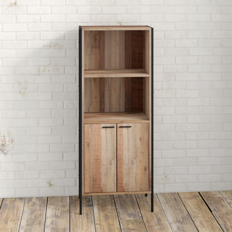 Bodgers 160cm H x 63.8cm W Standard Bookcase, Rustic Oak