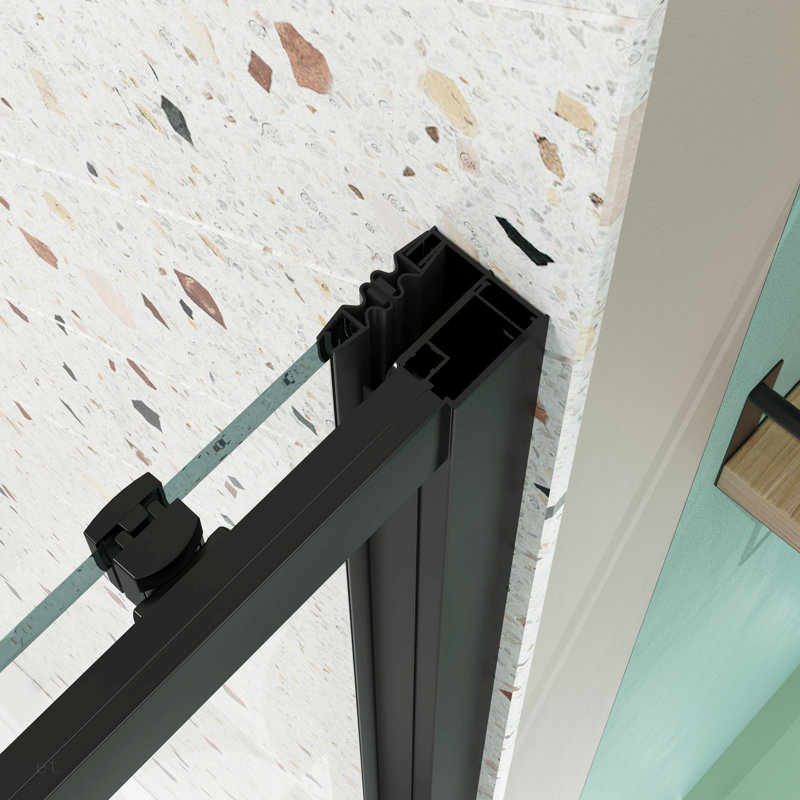 56"-60"W X 72"H Sliding Shower Door, Sliding Door, With 1/4" Tempered Glass And Matted Black Finish 6072, Matted Black