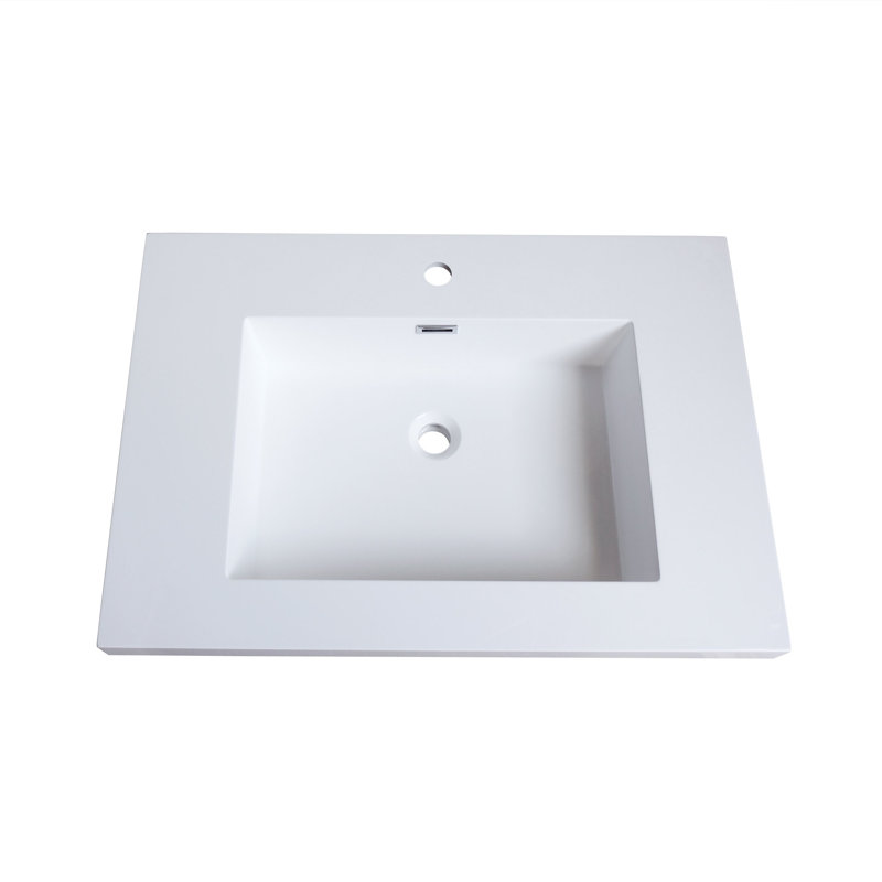 Dowell 31'' Rectangular Drop-In Bathroom Vanity Top with Overflow
