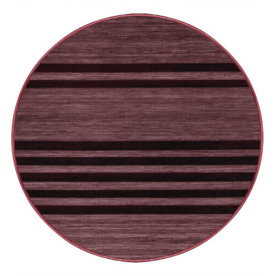 Machine Washable Horizontal Stripes Brown Area Rug