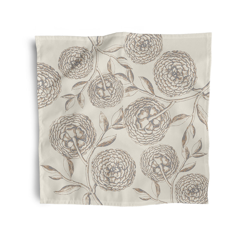 Claridy Antique Flowers Napkins, Grey