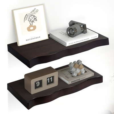Ensemble de 24 tablettes flottantes 24 "Live Edge - 2 tablettes flottantes épaisses et lourdes pour le mur