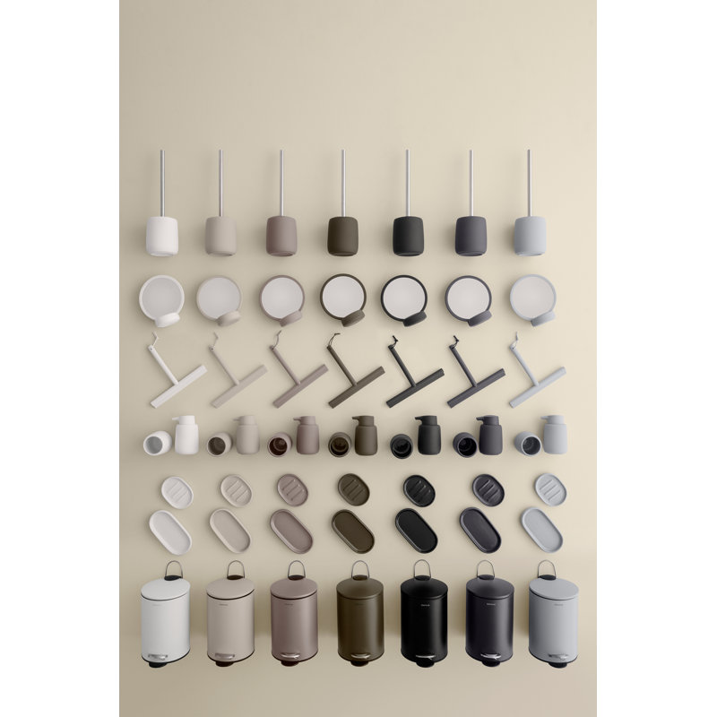 White Ceramic and Glass Bathroom Tumbler Toothbrush Holder