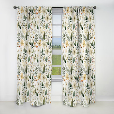 Botanical Neutrals Boho Motif I - Rideau floral - Rideau occultant floral - 1 panneaux
