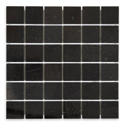 Absolute Black Polished Granite Square Mosaic