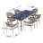 Posey 7 Pc. Marble Composite Dining Table With Wheat Wicker Chairs-1539372498