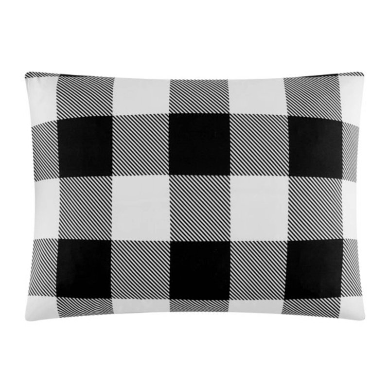 King White Plaid Polyester Bed in a Bag Set