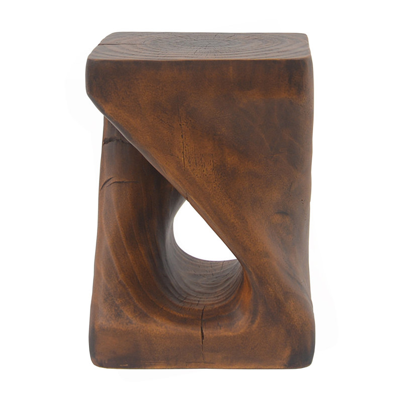 Table d'appoint Twist Shape, texture semblable au bois, Brun antique