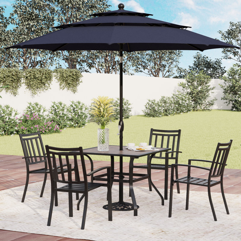 Ensemble repas 4 personnes Alyah, Bleu marine