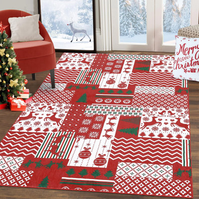 Geometric Machine Printed 80cm X 150cm Area Rug