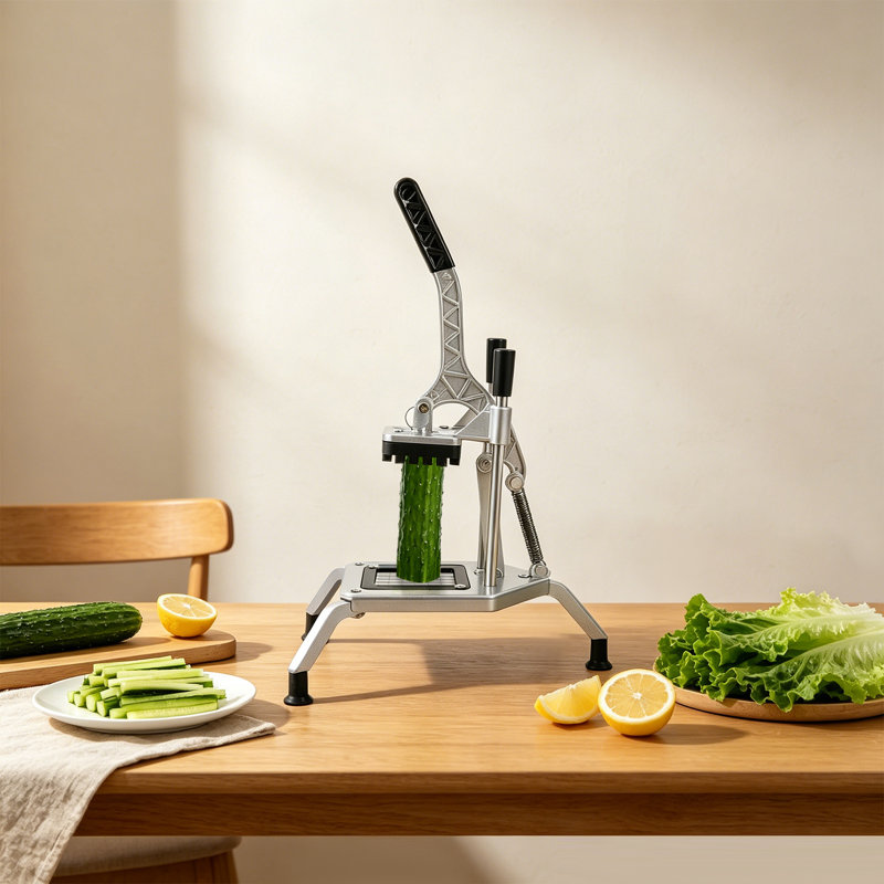 Standing Manual Slicer Vegetable Fruit Chopper Slicer Manual Lever Food Chopper for Potato Tomato Mushroom Home and Small Restaurant