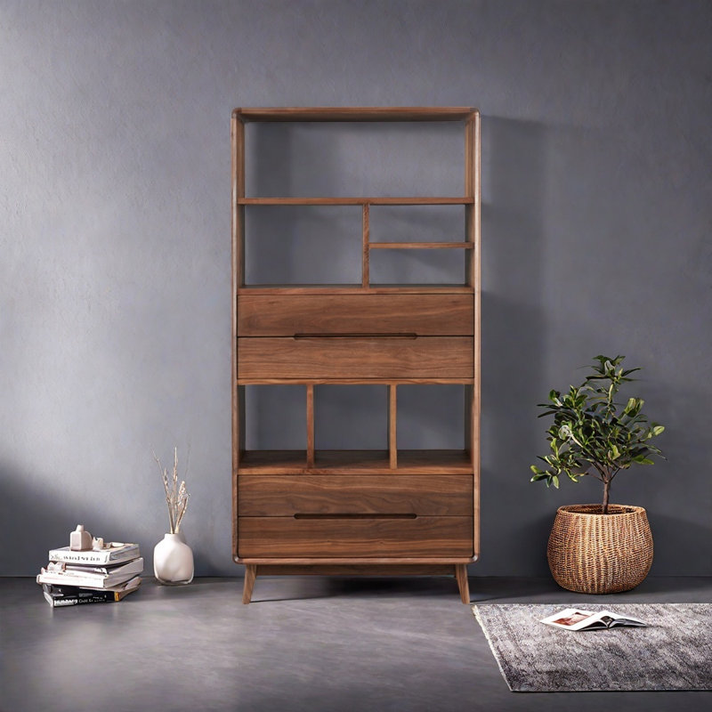 American style solid wood utility bookcase