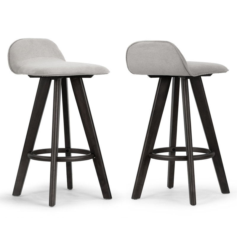 Baber Upholstered Counter Stool with Solid Wood Frame, Black Wash