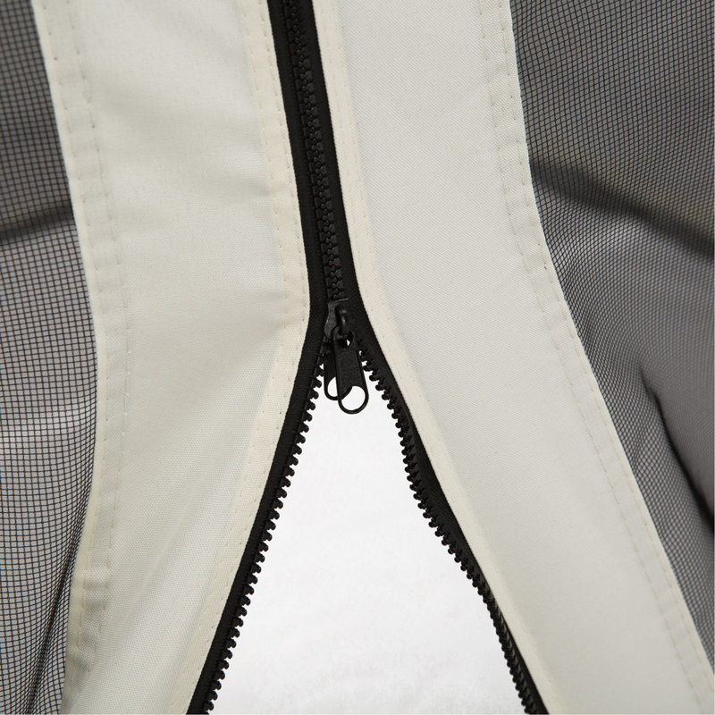 Filet de remplacement en filet de 13 po x 13 pi avec fermetures à glissière, écran d'intimité crème pour pavillon de jardin et tente à auvent (paroi latérale seulement)