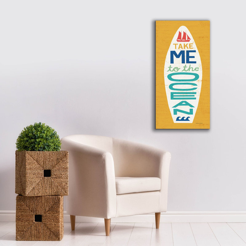 Art mural sur toile Epic Graffiti «Beach Bums Surf Board 4» par Michael Mullan, H 40 po x l 20 po