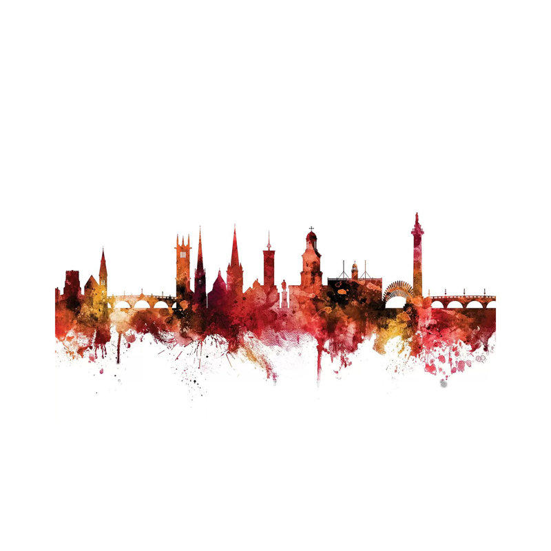 Shrewsbury, England Skyline by Michael Tompsett - 1 Piece Wrapped Canvas Wall Art, 20.32 cm H x 30.48 cm W