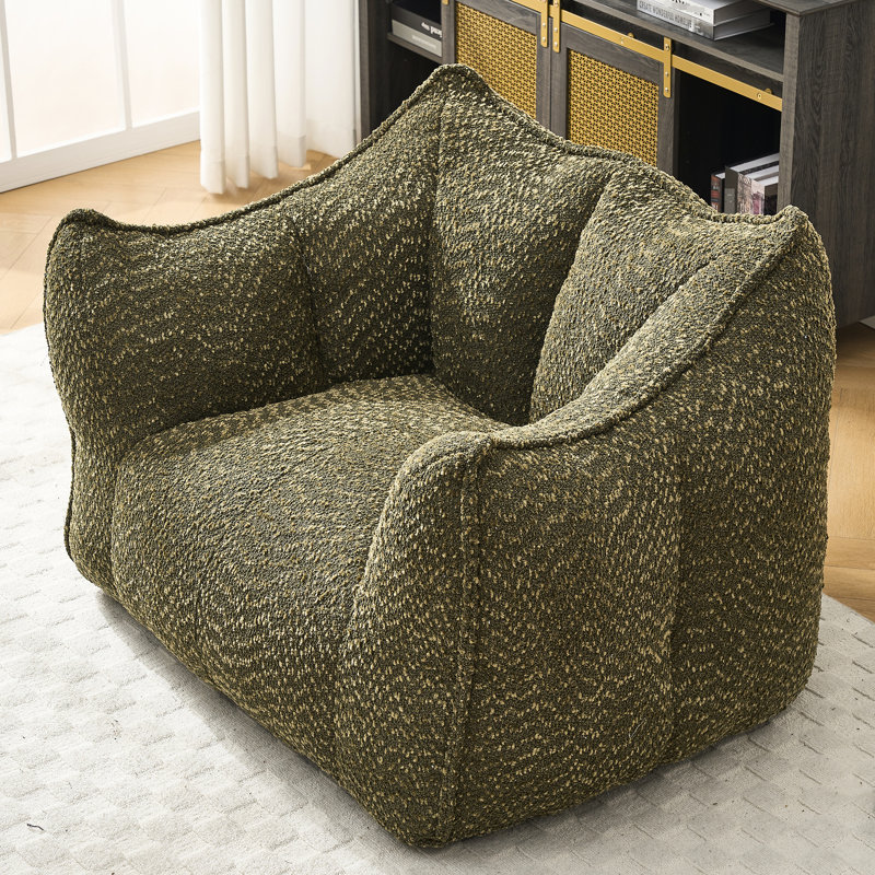 Fauteuil à billes confortable pour adultes en chenille avec mousse résistante pour le salon, la chambre à coucher, les jeux, la lecture et la télévision