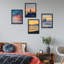 «Tropical Orange Sunset», ensemble de 4 impressions murales multicolores encadrées sur papier, 4 pièces-93011864-93011865