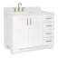 ARIEL Taylor 42.25 Single Sink Bathroom Vanity with Man-Made Stone Top-Oval-661486143-635474370-635474380