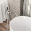 Robinet de baignoire à cascade avec douche à main, bec rotatif à 360 °, fabrication en laiton robuste, robinet en nickel brossé, pivot autoportant, laiton, finition