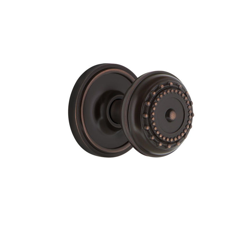 Classic Rosette with Meadows Door Knob, Timeless Bronze, 2-3/8"