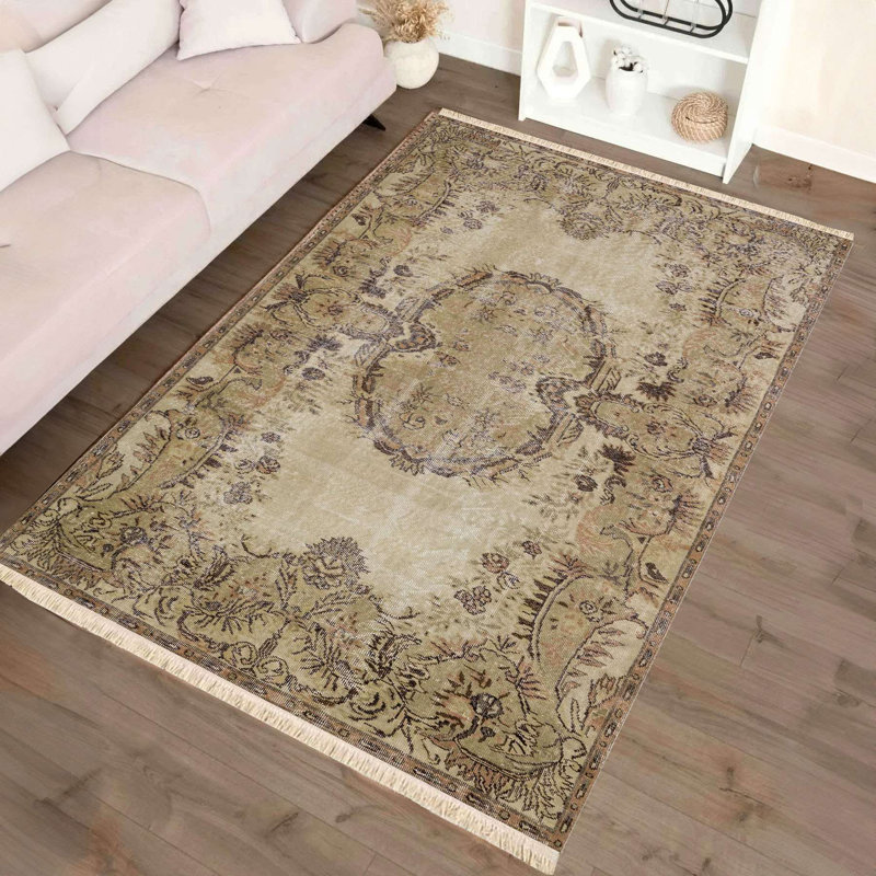 Tapis patiné Heirloom Medallion (kaki)