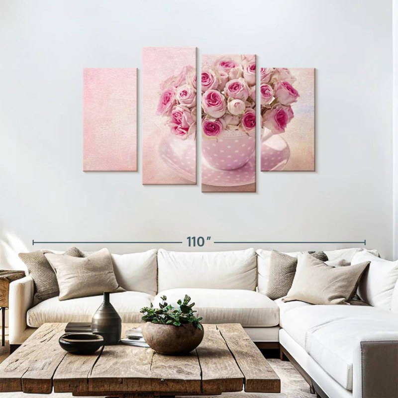 Tasses à thé Harnek roses roses, H 48 po x l 75 po