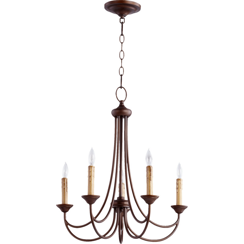 Polito 5 - Light Dimmable Classic / Traditional Chandelier, Oiled Bronze