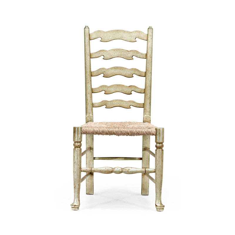 Country Farmhouse Solid Wood Dining Chair, Painted Country Sage