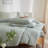 LIFETOWN Striped Duvet Cover Set,3 Pcs Breathable Durable 100% Washed Cotton Comforter Cover for All Seasons, Chic Linen Like Textured Bedding Set.-114652714-114652715