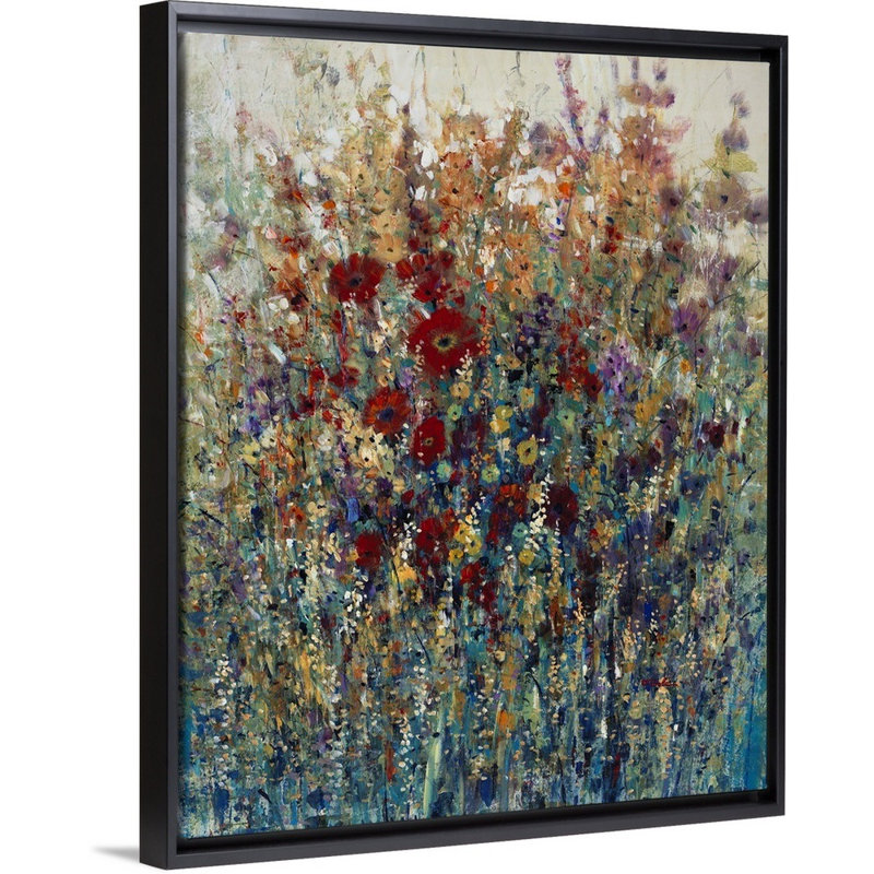 «Petals of Perception», peinture sur toile, H 31,7 po x l 25,7 po x p 1,75 po, Cadre flottant noir