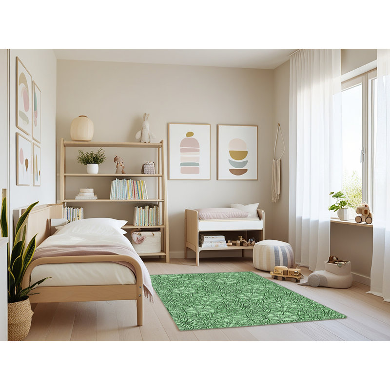 Performance Wool Floral Indoor Rug, Rectangle 4' x 6'