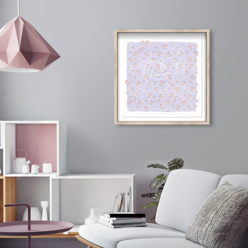 Lilac Spring Fashion Print by Oliver Gal, 25.5"H x 25.5"W, Natural Oak Shadowbox