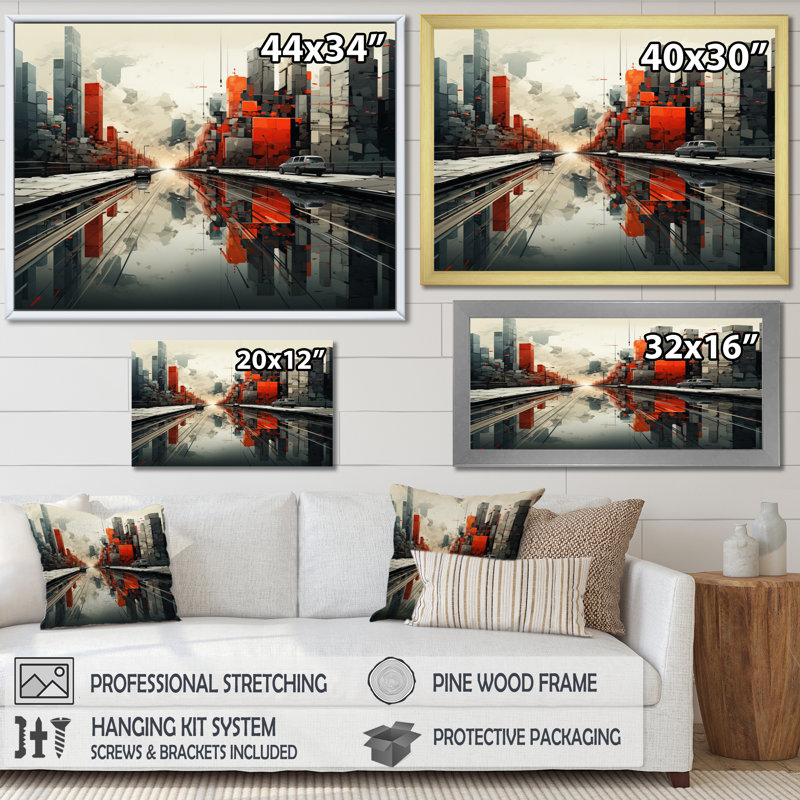 " Abstract Future Cityscape I ", Wrapped Canvas, 24" H x 32" W x 1" D
