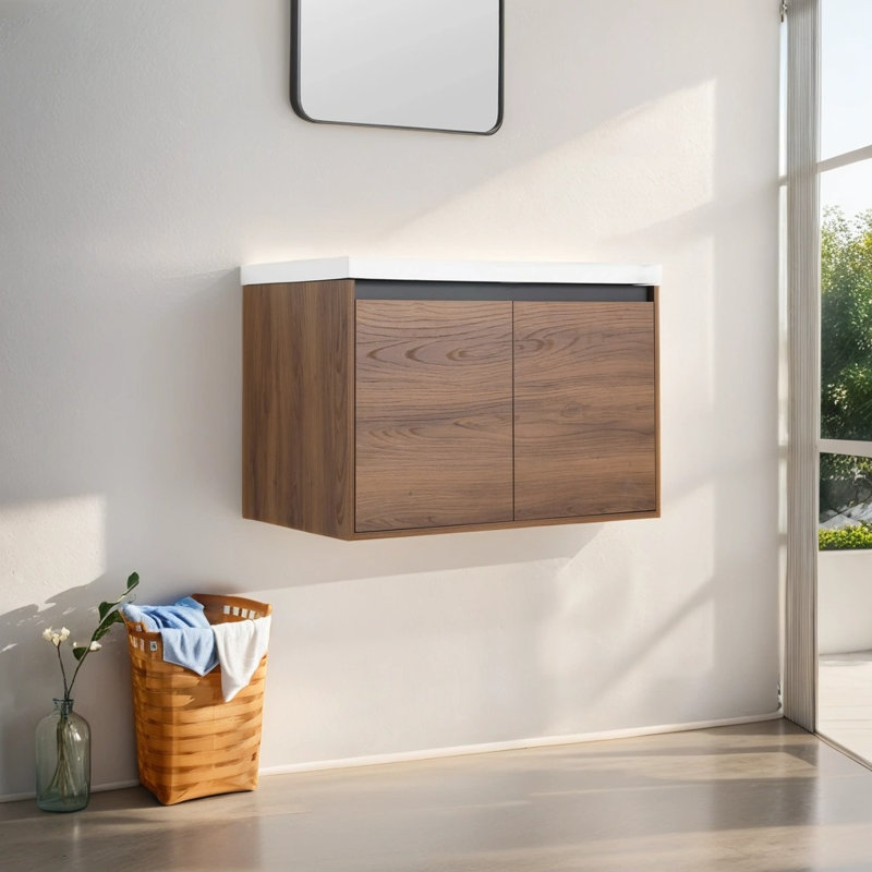 Meuble-lavabo simple avec plateau en résine 29,53 po Kerli