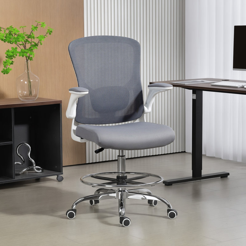 Mesh Drafting Chair, Charcoal Grey