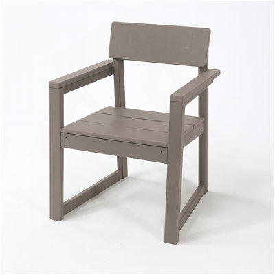 Fauteuils d'extérieur et de jardin en PEHD couleur bois antique avec dossier