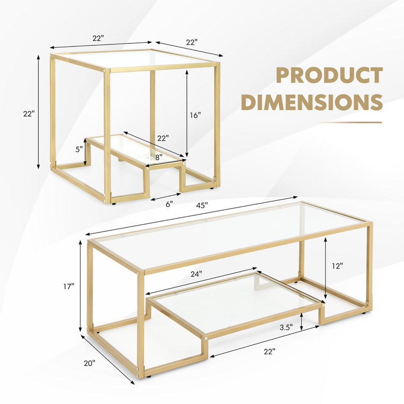 Ensemble de tables basses 3 pièces Tenacia