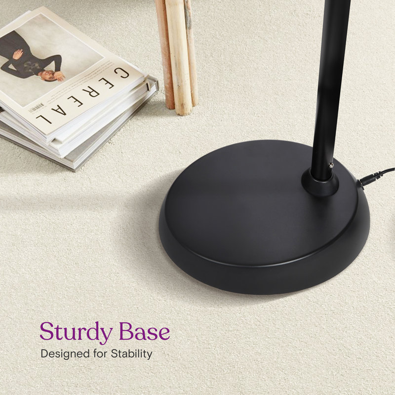 Litespan Slim 55 in. Industrial Dimmable LED Directional Task Floor Lamp, Black