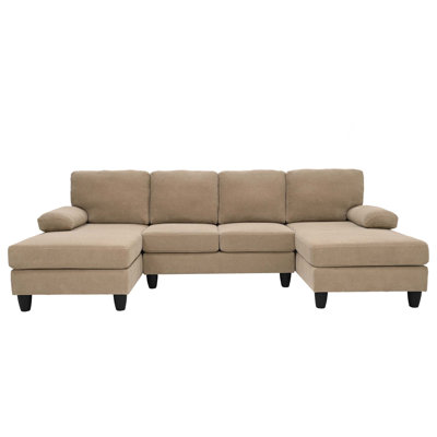 Sofa rembourré en U avec accoudoirs moelleux
